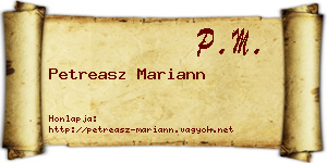 Petreasz Mariann névjegykártya