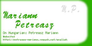 mariann petreasz business card